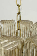 Ribbed Glass Scroll Chandelier