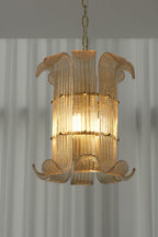 Ribbed Glass Scroll Chandelier