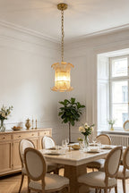 Ribbed Glass Scroll Chandelier