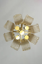 Ribbed Glass Scroll Chandelier
