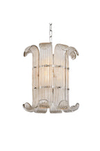 Ribbed Glass Scroll Chandelier