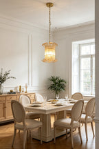 Ribbed Glass Scroll Chandelier