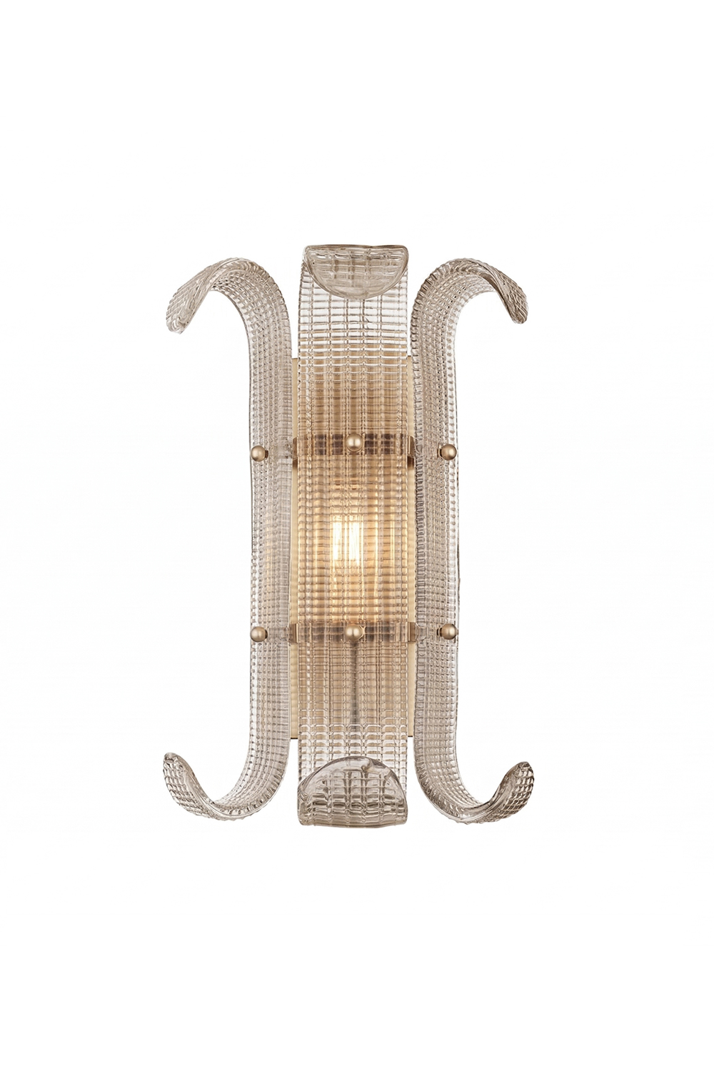 Ribbed Glass Scroll Wall Lamp