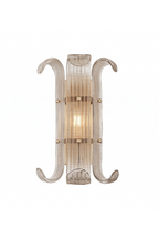 Ribbed Glass Scroll Wall Lamp