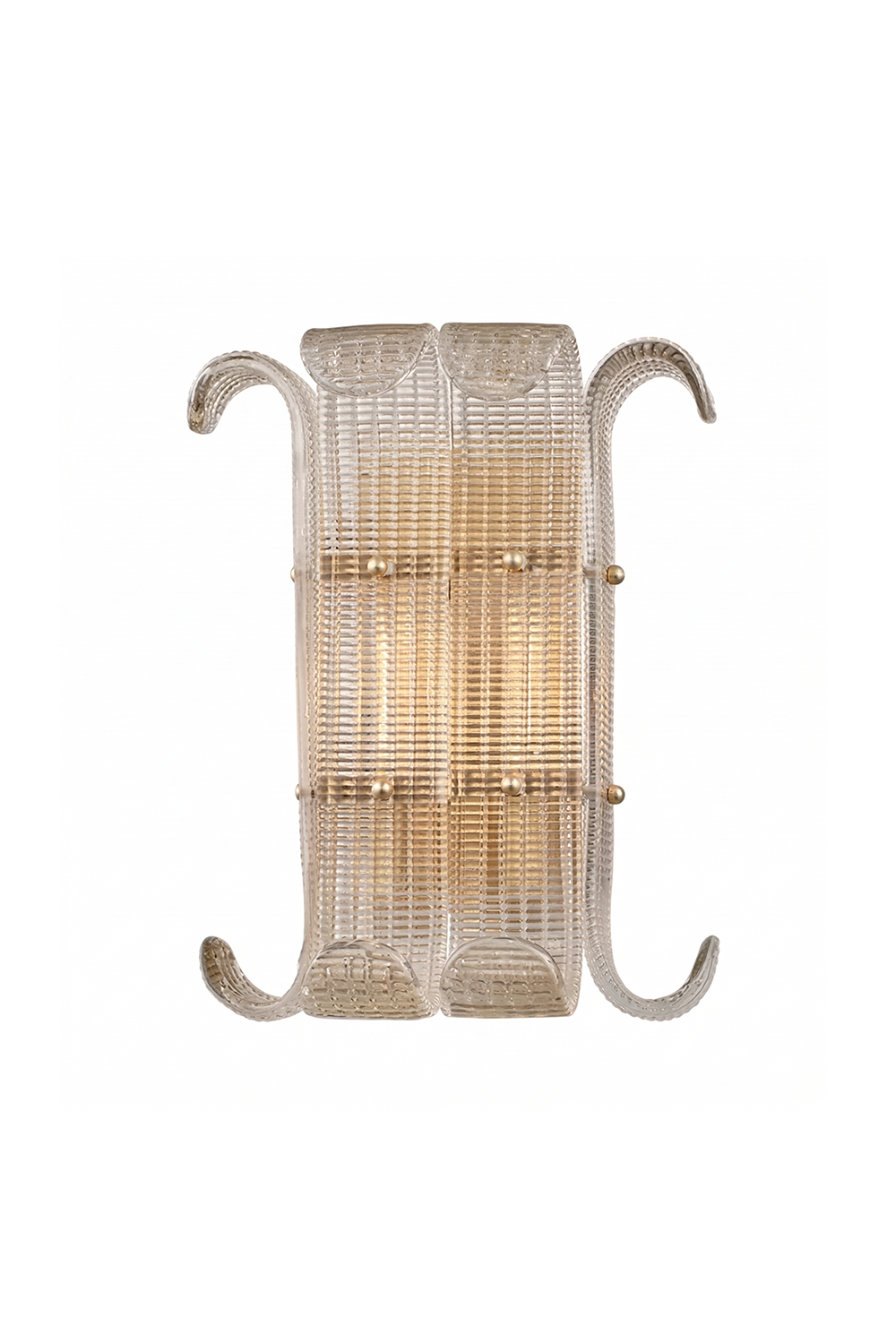 Ribbed Glass Scroll Wall Lamp