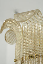 Ribbed Glass Scroll Wall Lamp
