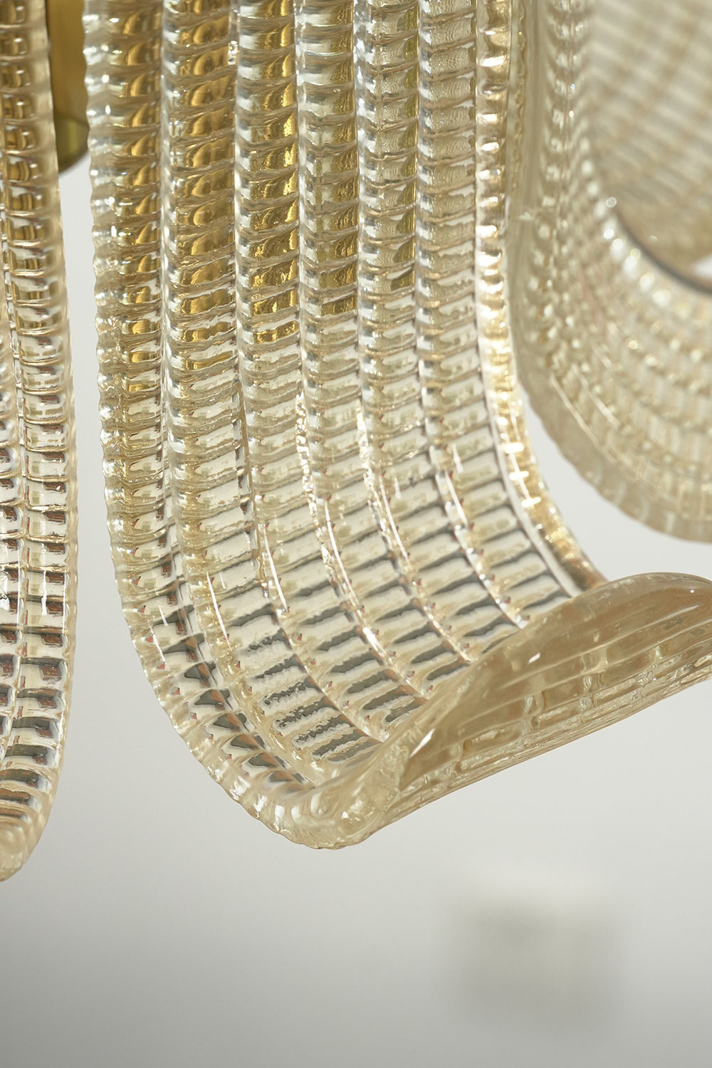 Ribbed Glass Scroll Wall Lamp
