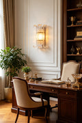 Ribbed Glass Scroll Wall Lamp