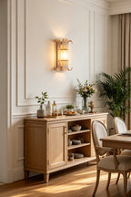 Ribbed Glass Scroll Wall Lamp