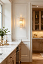 Ribbed Glass Scroll Wall Lamp