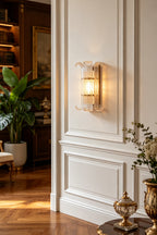 Ribbed Glass Scroll Wall Lamp