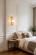 Ribbed Glass Scroll Wall Lamp