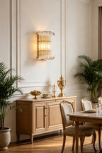 Ribbed Glass Scroll Wall Lamp