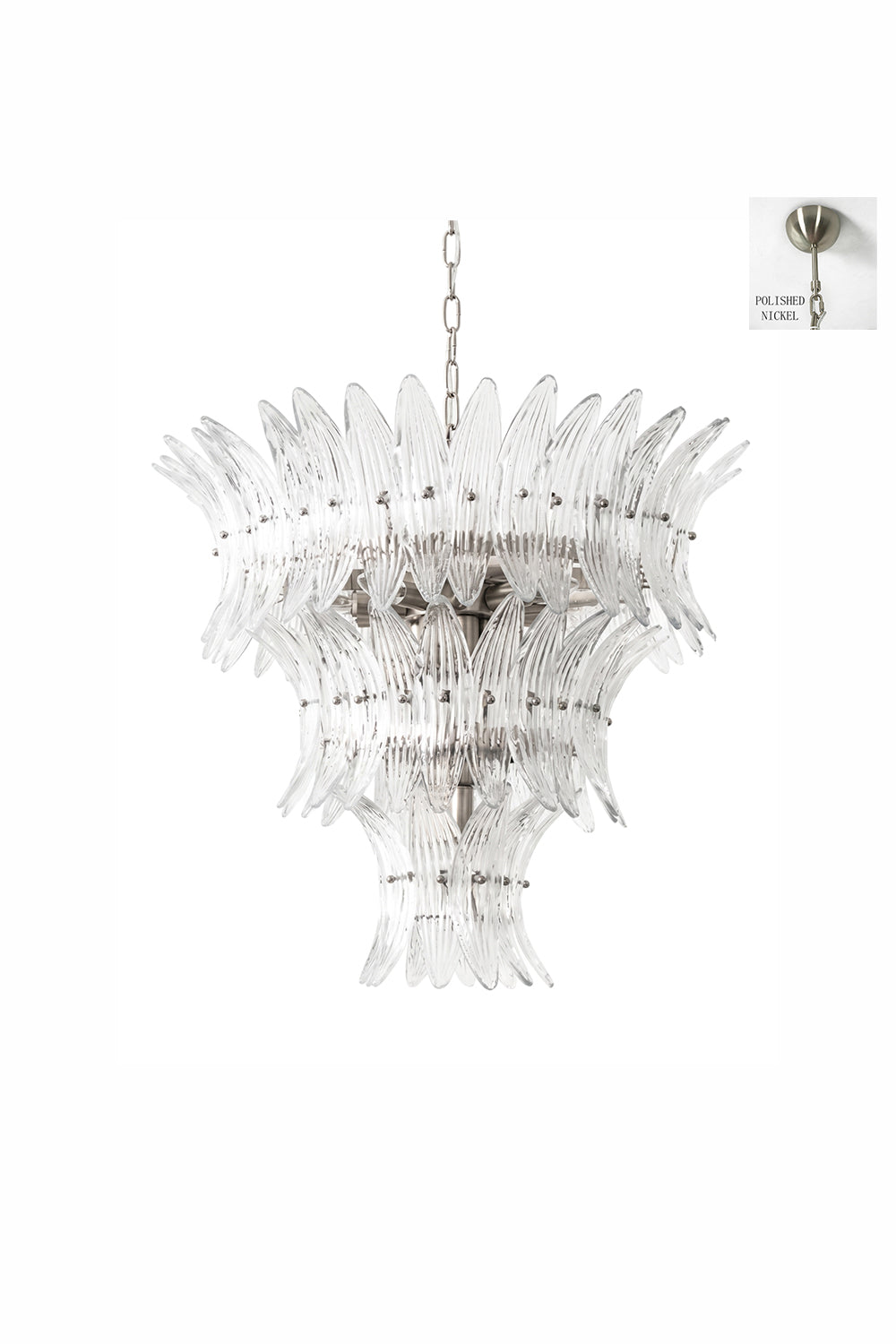 Ribbed Leaf Tier Chandelier