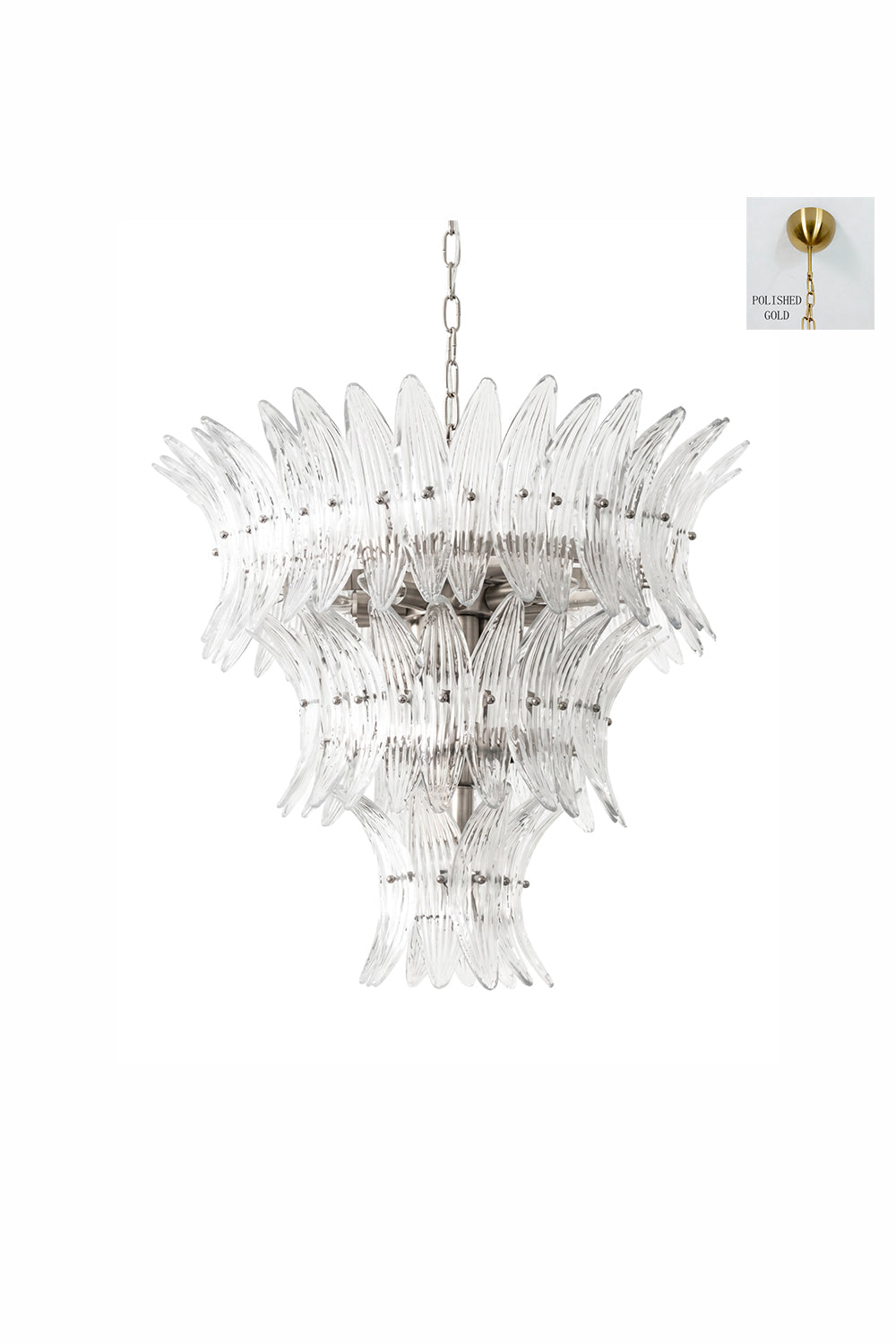 Ribbed Leaf Tier Chandelier
