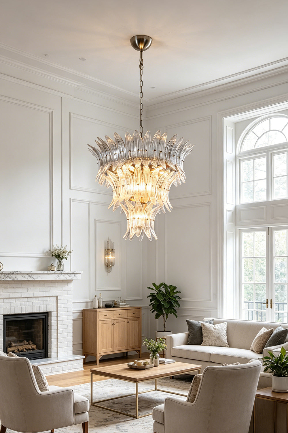 Ribbed Leaf Tier Chandelier