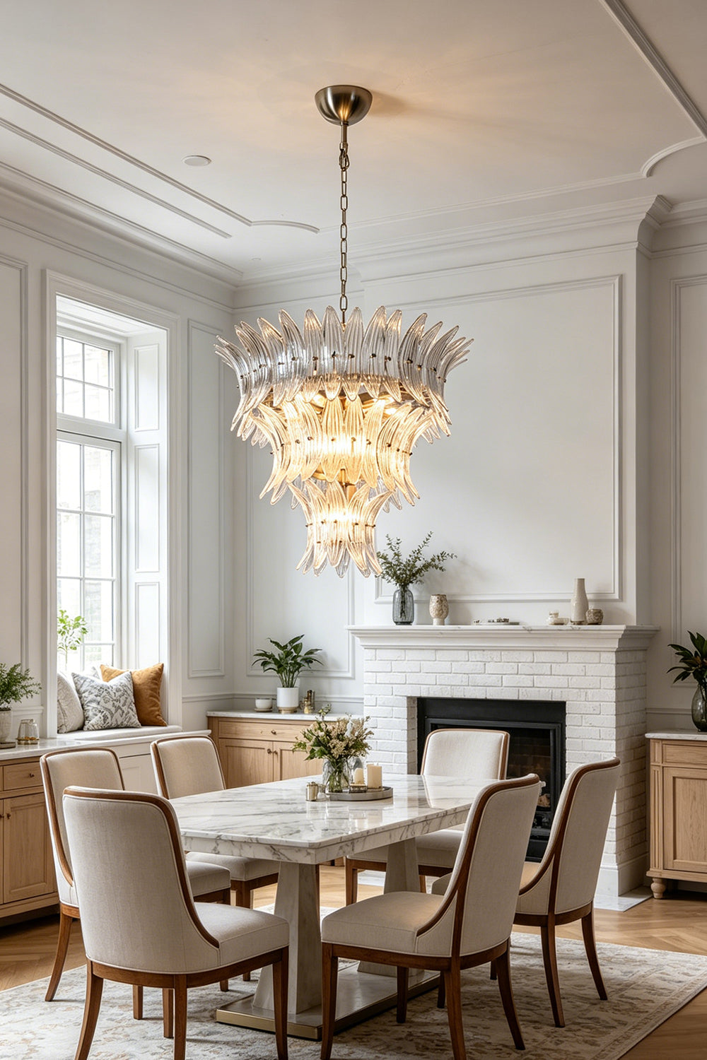 Ribbed Leaf Tier Chandelier