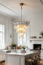 Ribbed Leaf Tier Chandelier
