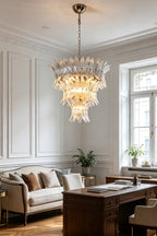 Ribbed Leaf Tier Chandelier