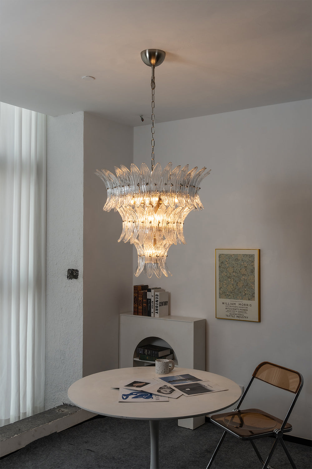 Ribbed Leaf Tier Chandelier