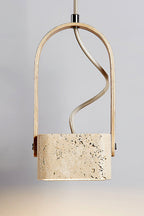 Rotating Travertine Lantern Pendant
