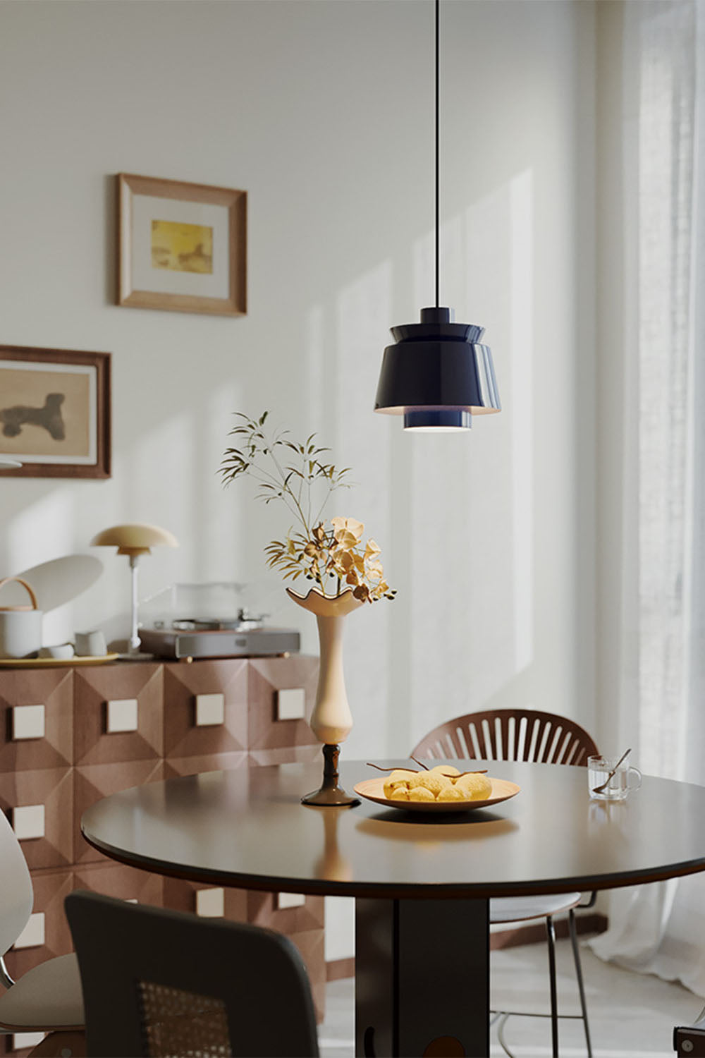 Sculptural Brass Dome Pendant Lamp