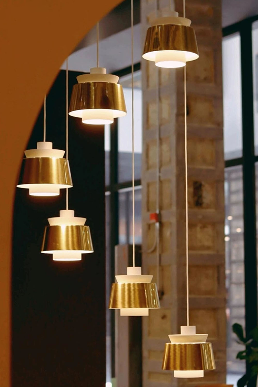 Sculptural Brass Dome Pendant Lamp