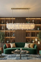 Selenite Layer Rectangular Chandelier