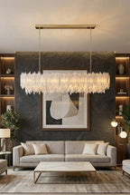 Selenite Layer Rectangular Chandelier