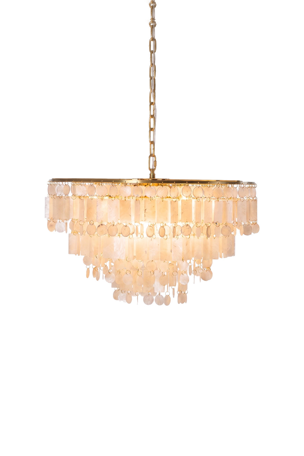 Seraphina Capiz Cascade Metal Chandelier