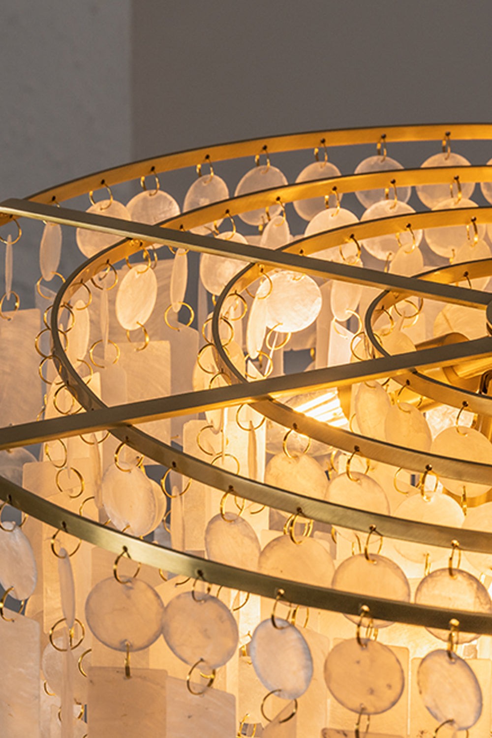 Seraphina Capiz Cascade Metal Chandelier