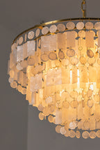 Seraphina Capiz Cascade Metal Chandelier
