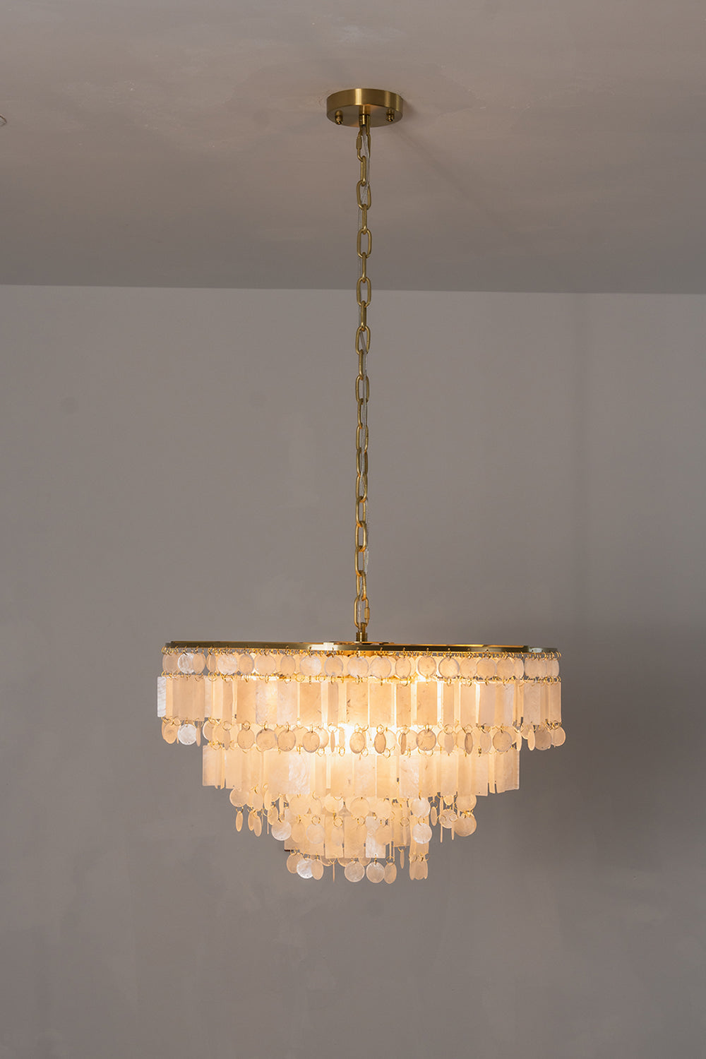 Seraphina Capiz Cascade Metal Chandelier