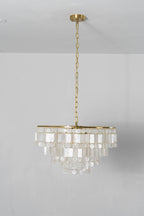Seraphina Capiz Cascade Metal Chandelier
