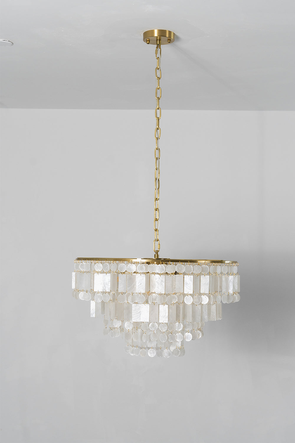 Seraphina Capiz Cascade Metal Chandelier