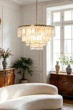 Seraphina Capiz Cascade Metal Chandelier