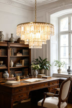 Seraphina Capiz Cascade Metal Chandelier