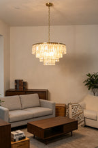 Seraphina Capiz Cascade Metal Chandelier