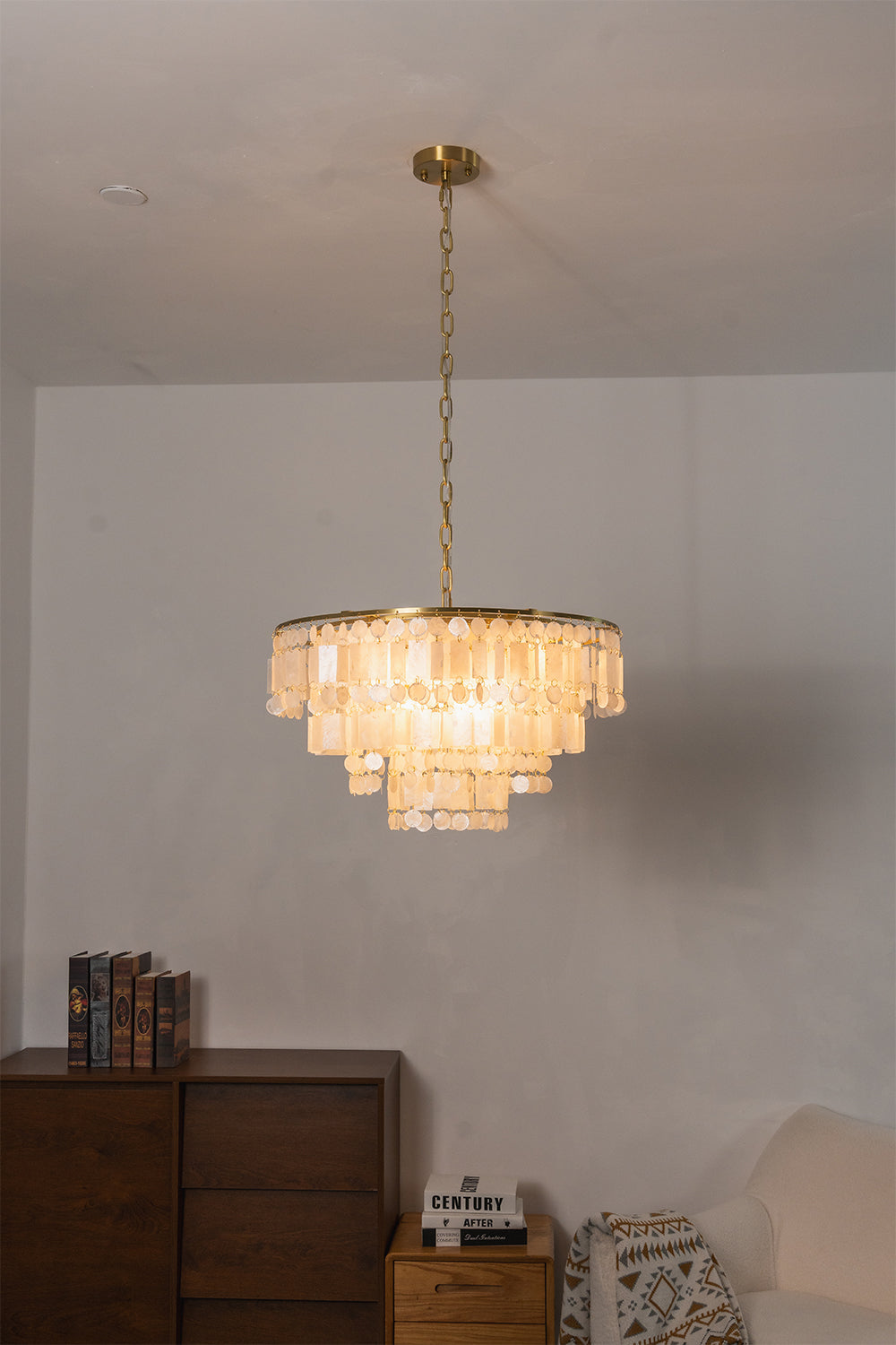 Seraphina Capiz Cascade Metal Chandelier