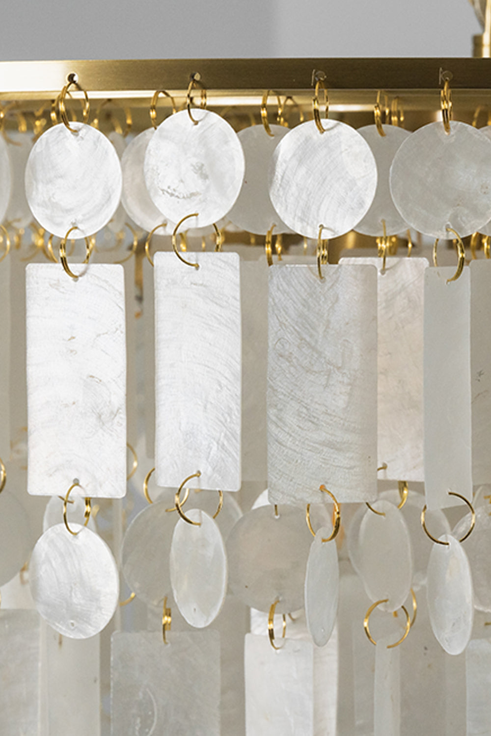 Seraphina Capiz Cascade Metal Chandelier
