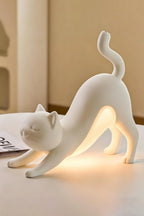 Serene Feline Resin Table Lamp