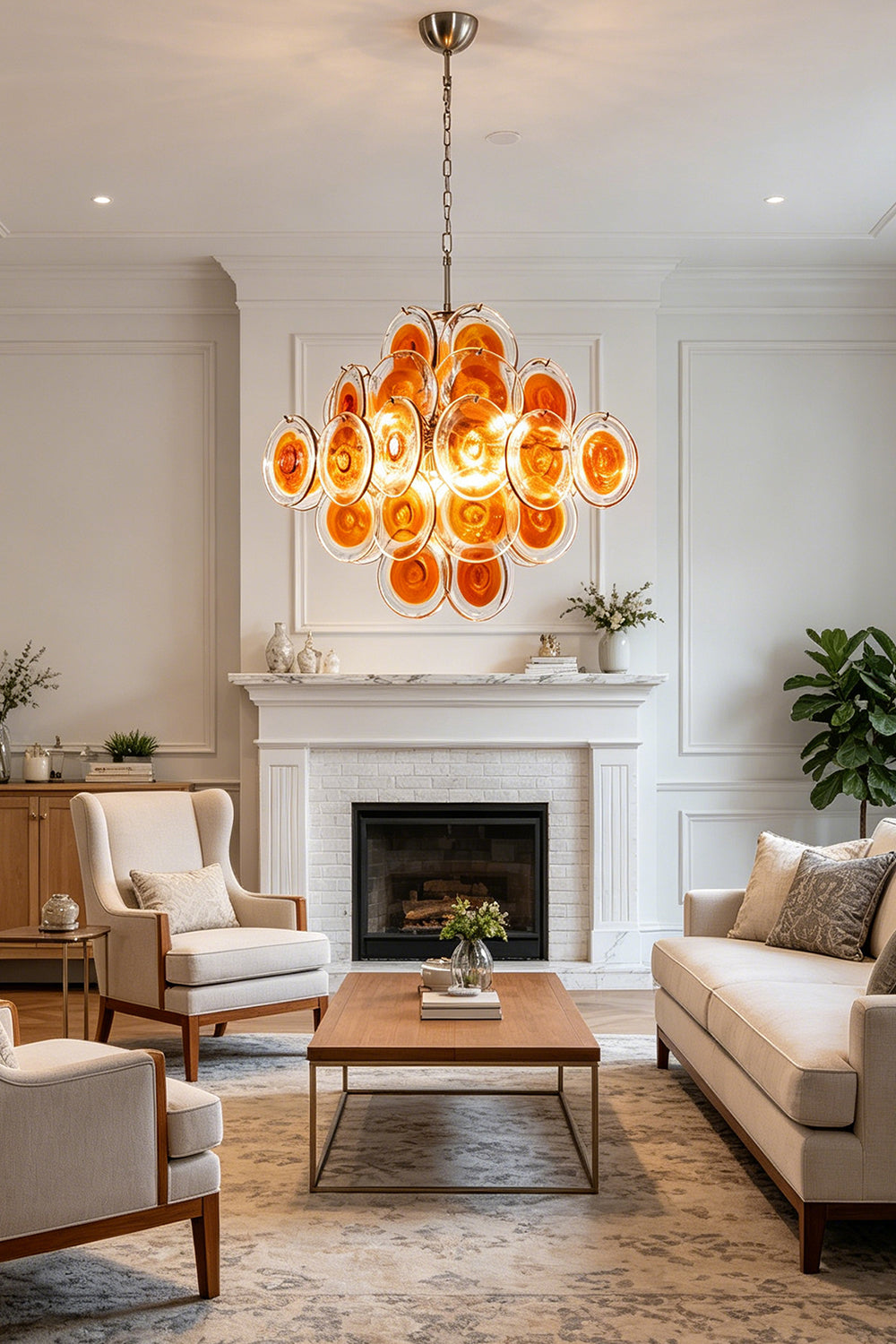 Solari Amber Glass Chandelier