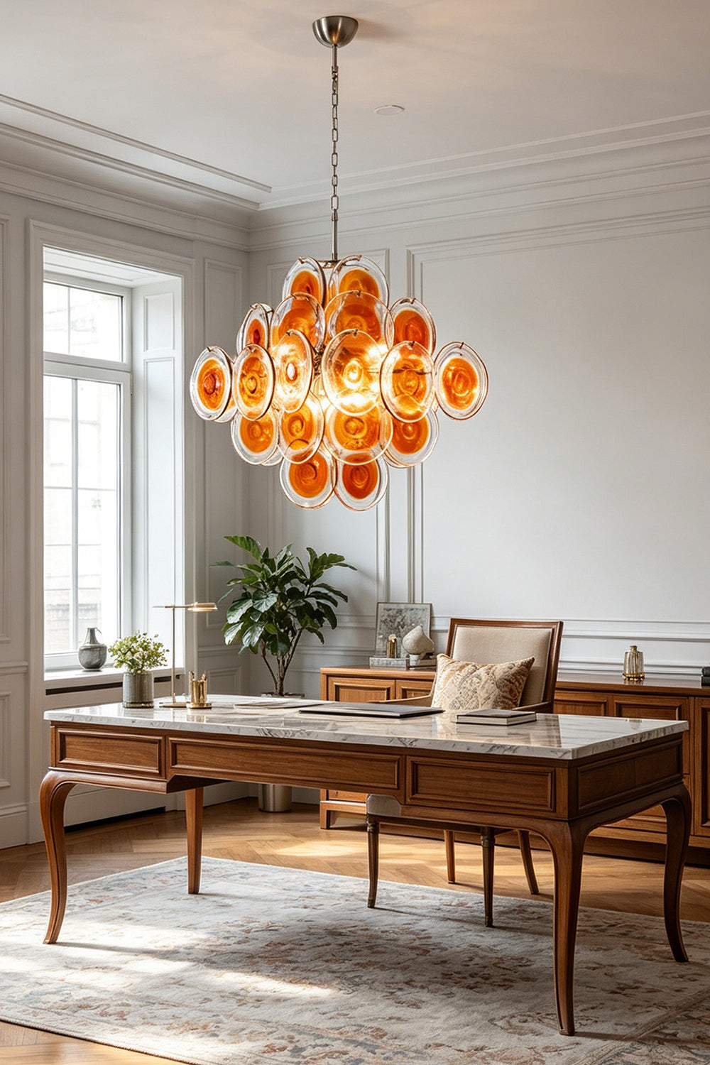 Solari Amber Glass Chandelier