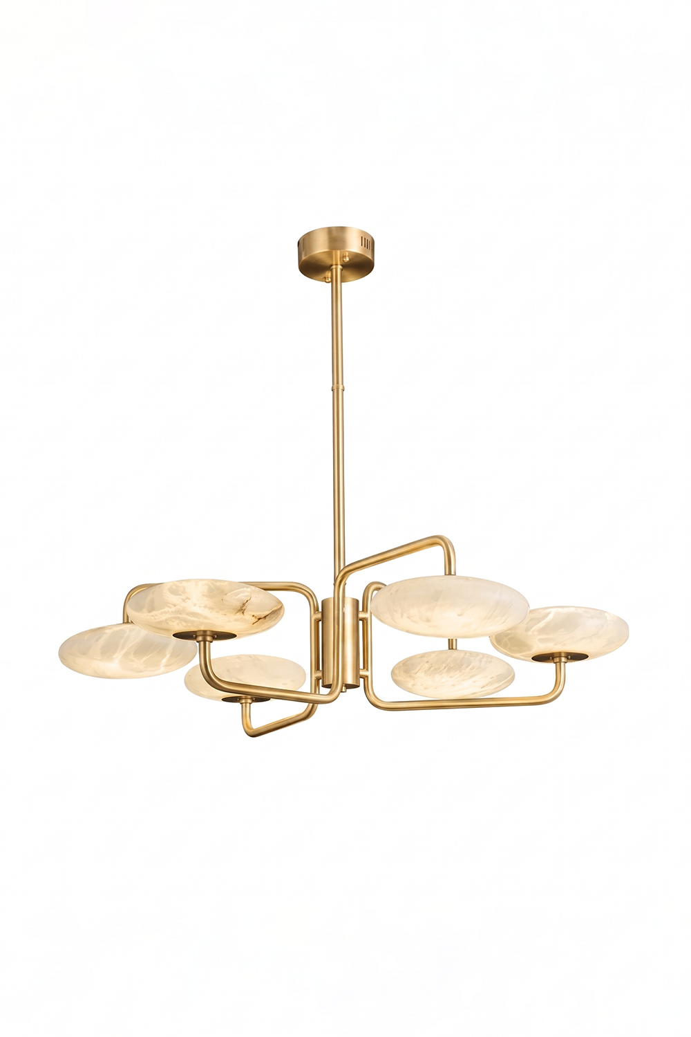 Solaris Alabaster Brass Chandelier