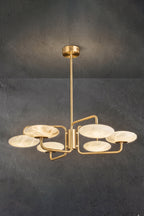 Solaris Alabaster Brass Chandelier