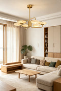 Solaris Alabaster Brass Chandelier