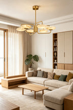 Solaris Alabaster Brass Chandelier