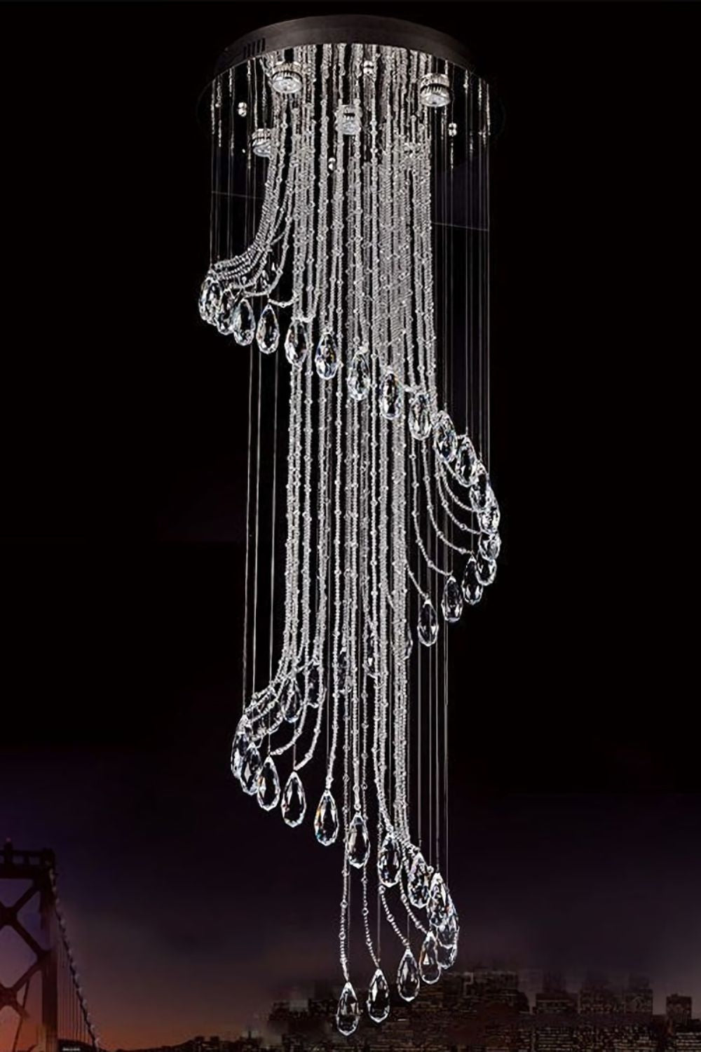Spiral Crystal Chandelier