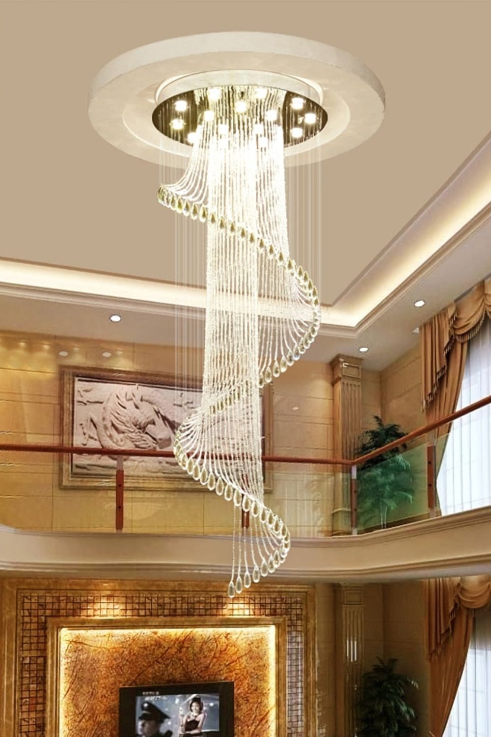 Spiral Crystal Chandelier