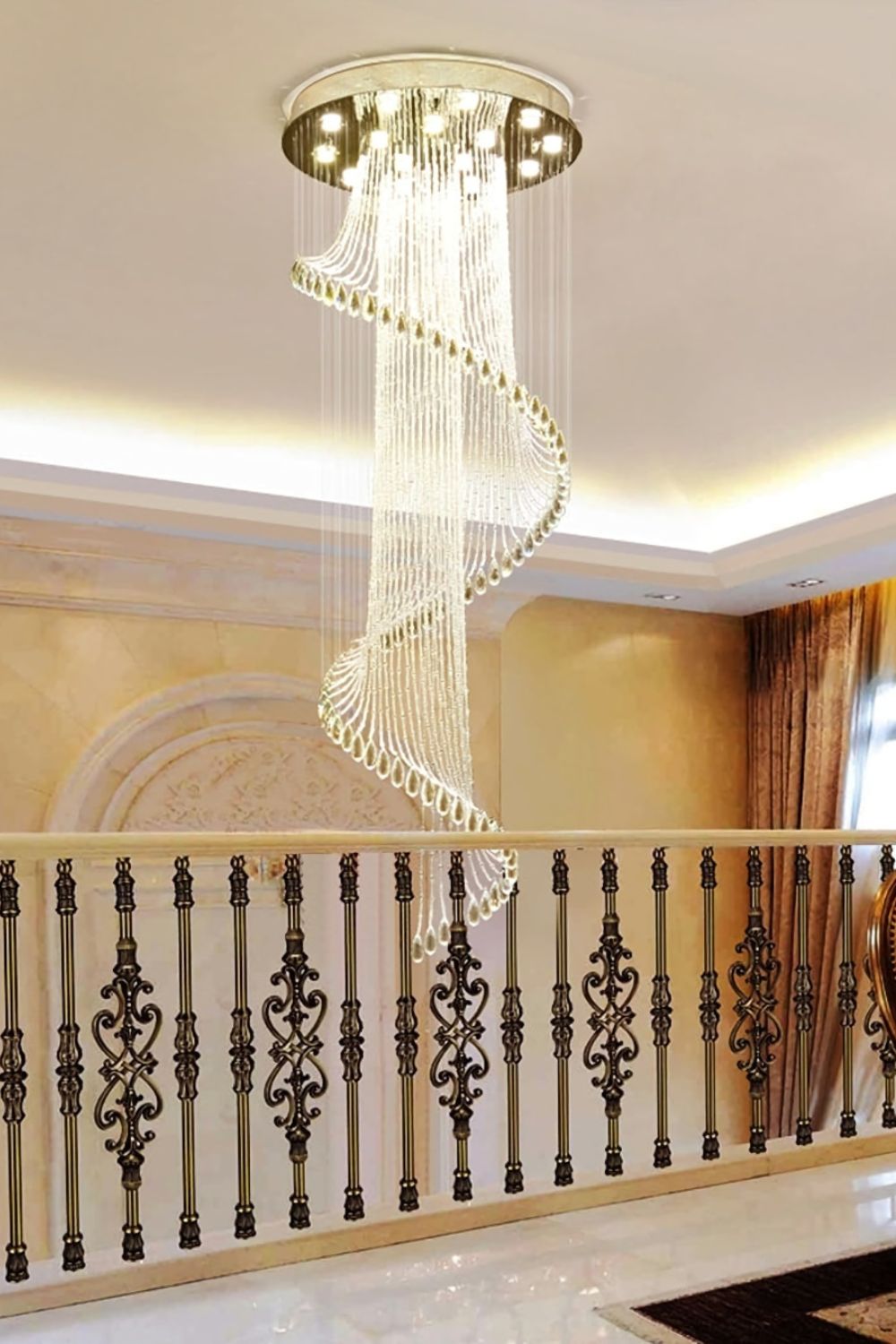 Spiral Crystal Chandelier